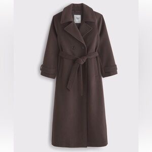 NWT A&F Recycled Wool-Blend Tailored Topcoat - Black